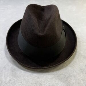 Vintage Champ Brown Felt Fedora Hat Mens Dress Hat Classic Gangster Trilby